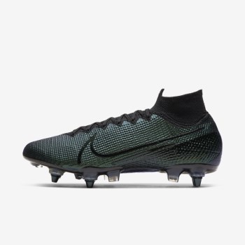 Nike Mercurial Superfly 7 Elite SG-PRO Anti-Clog Traction - Férfi Focicipő - Fekete/Fekete